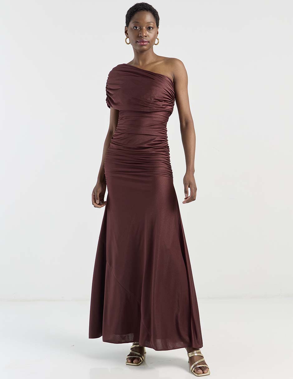 Vestido largo de fiesta escote regular 7