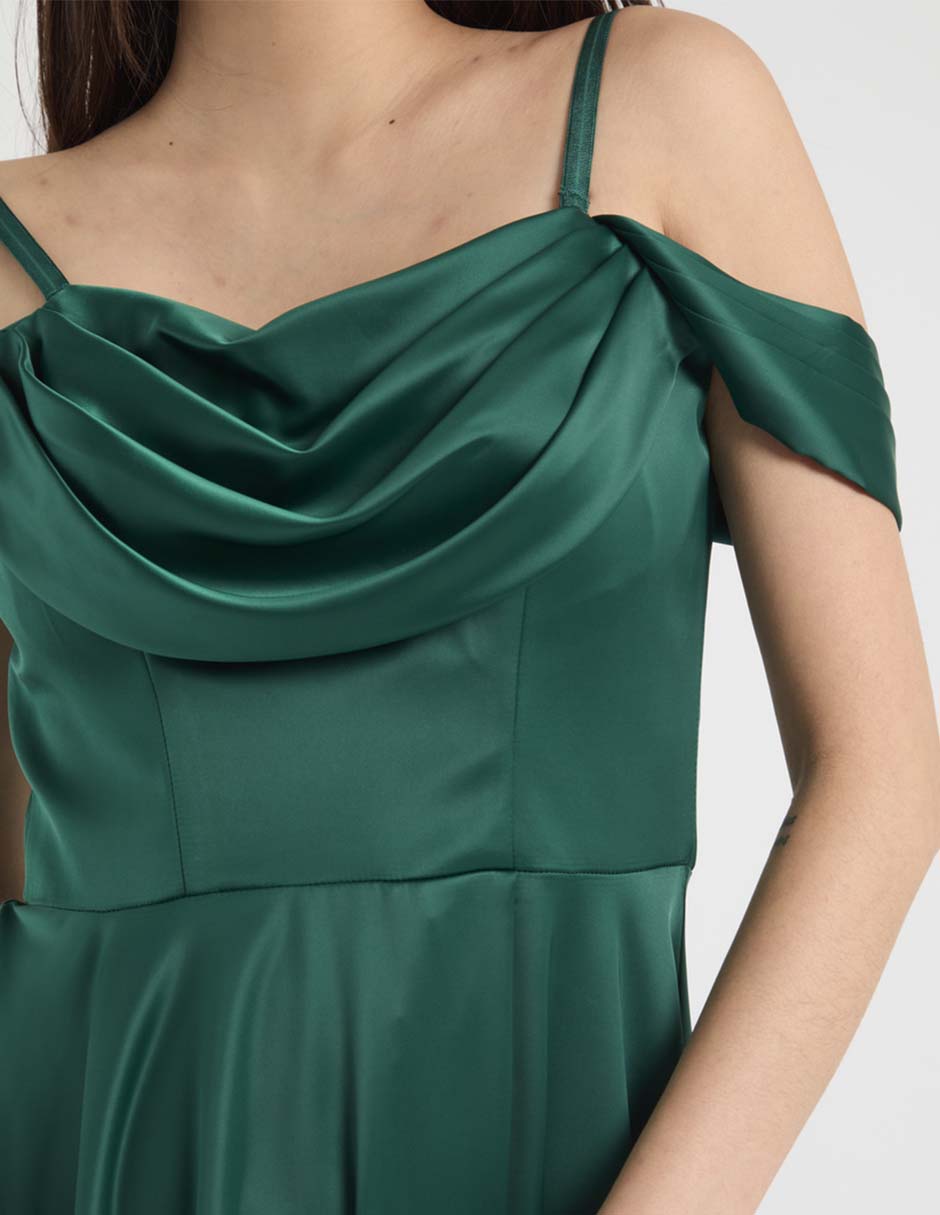 Vestido maxi de fiesta escote bardot 7