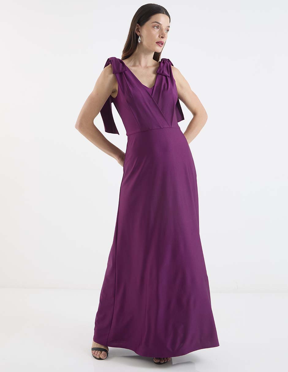 Vestido maxi de fiesta escote V