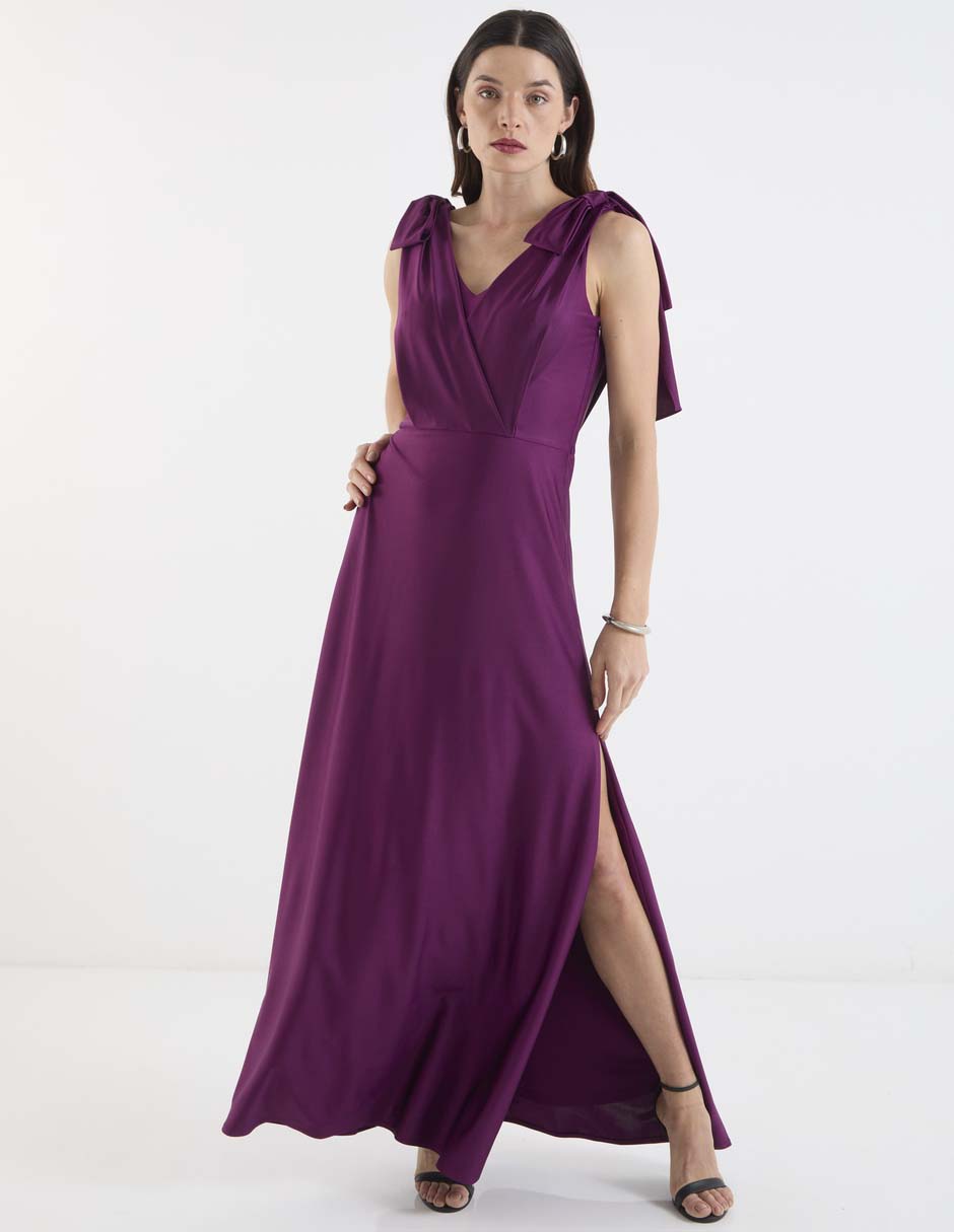 Vestido maxi de fiesta escote V