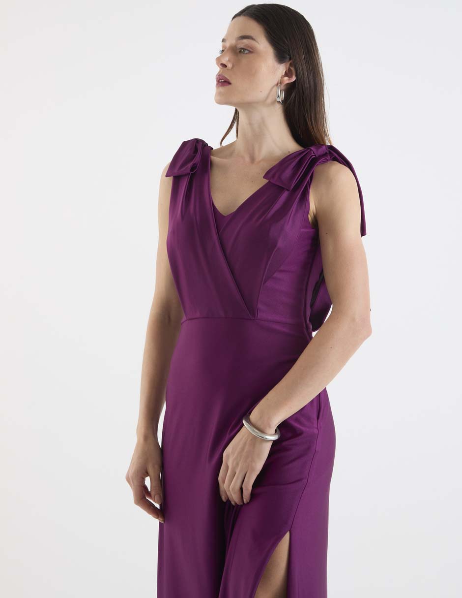 Vestido maxi de fiesta escote V