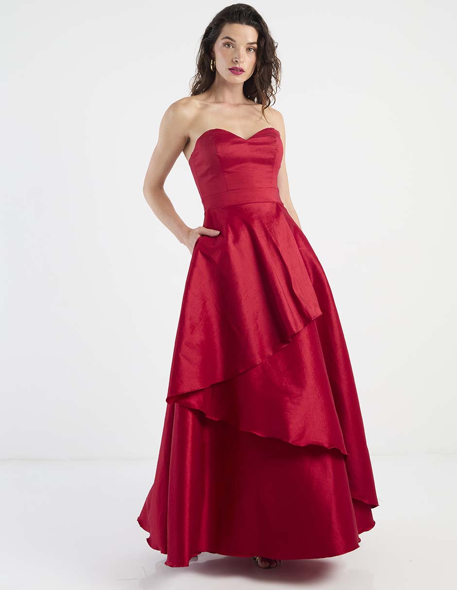 Vestido maxi de fiesta escote Corazón