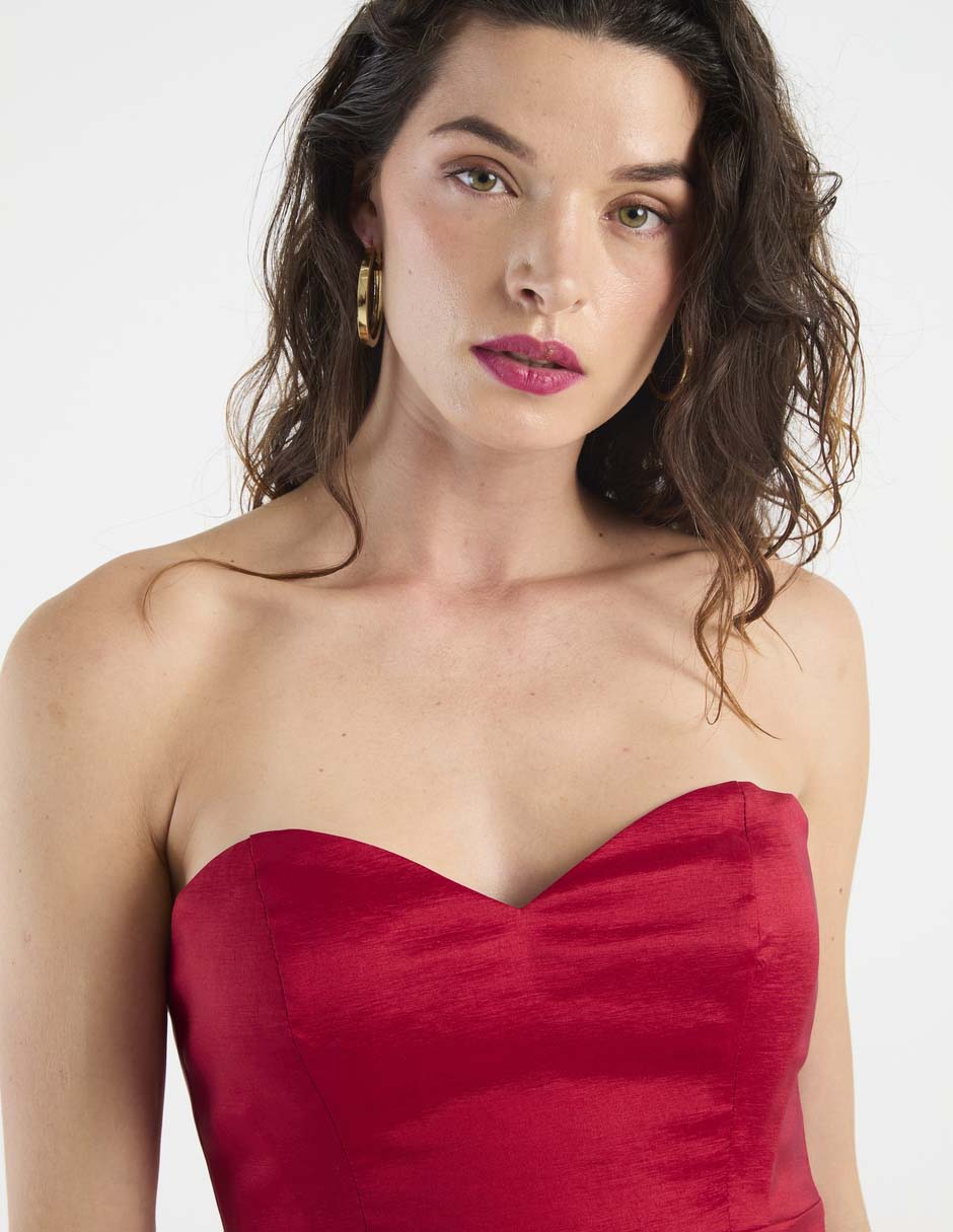 Vestido maxi de fiesta escote Corazón 3