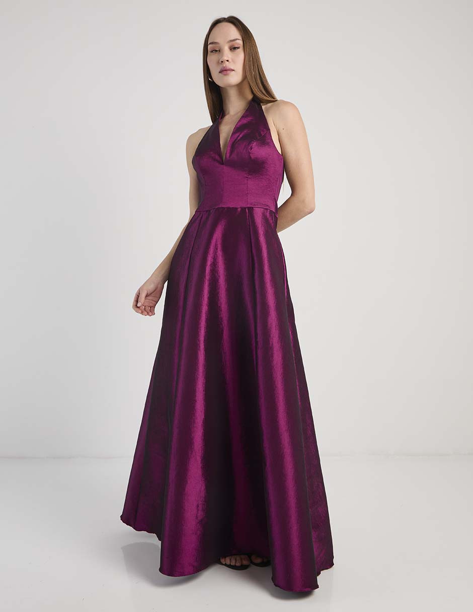 Vestido maxi de fiesta escote v 3
