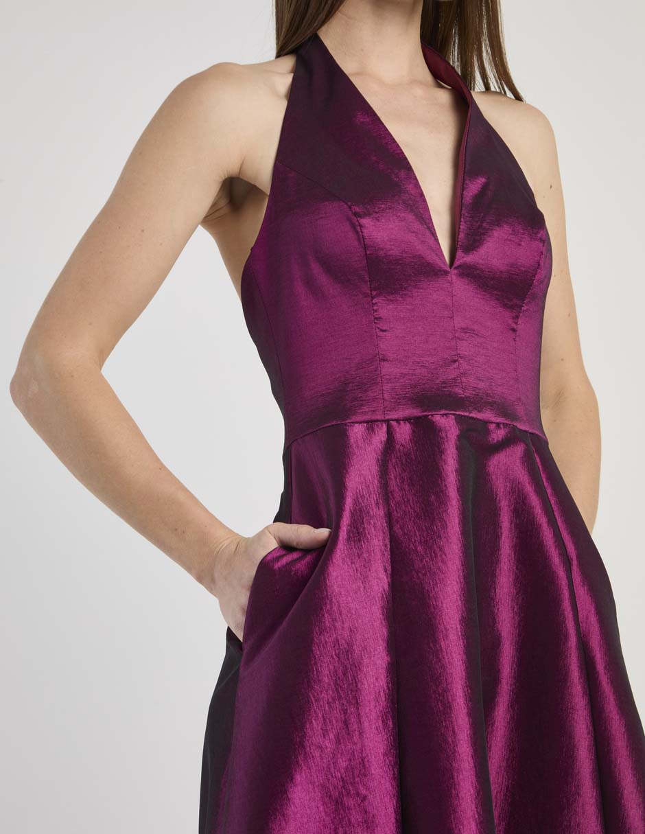 Vestido maxi de fiesta escote v 4