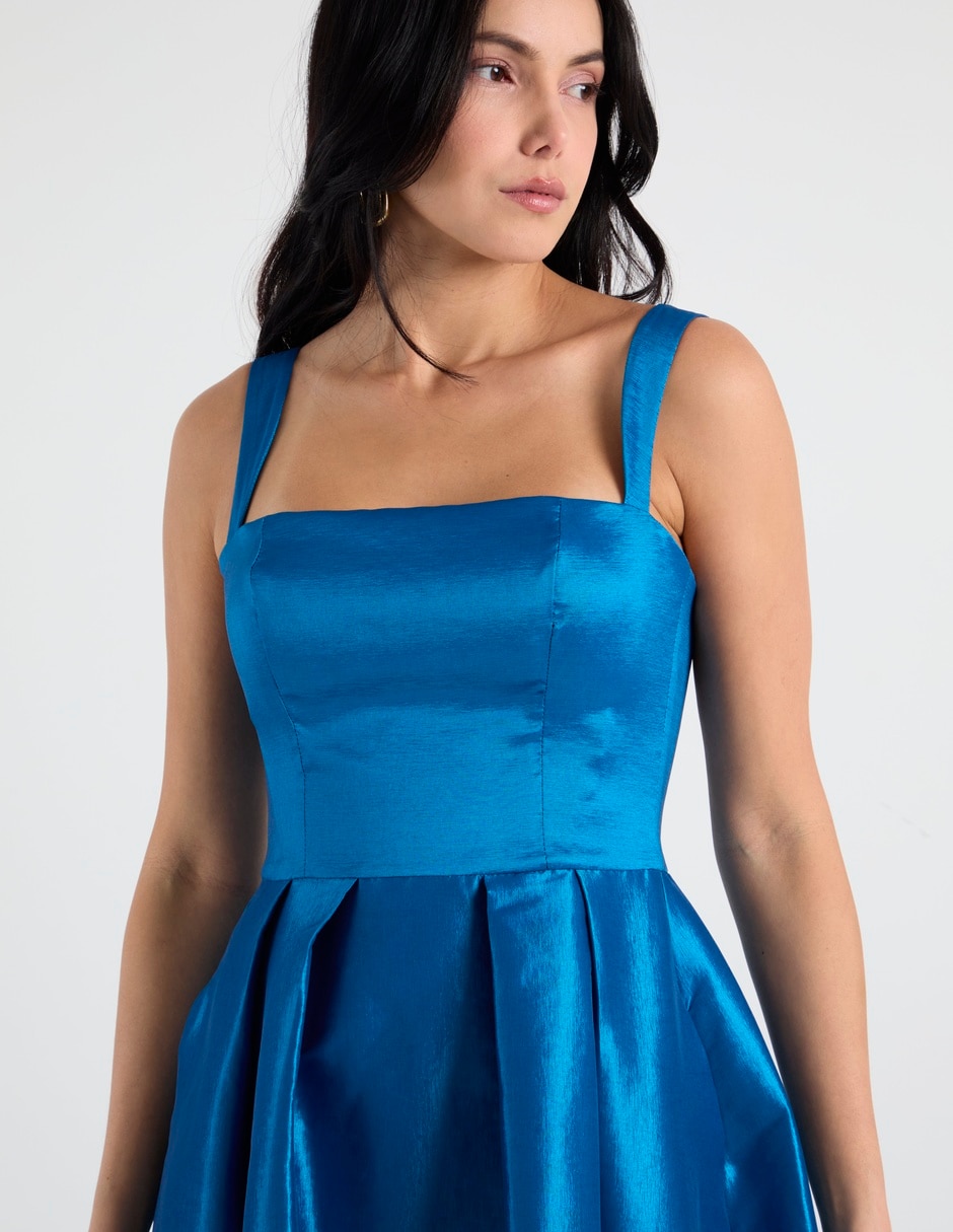 Vestido largo de fiesta escote cuadrado 9