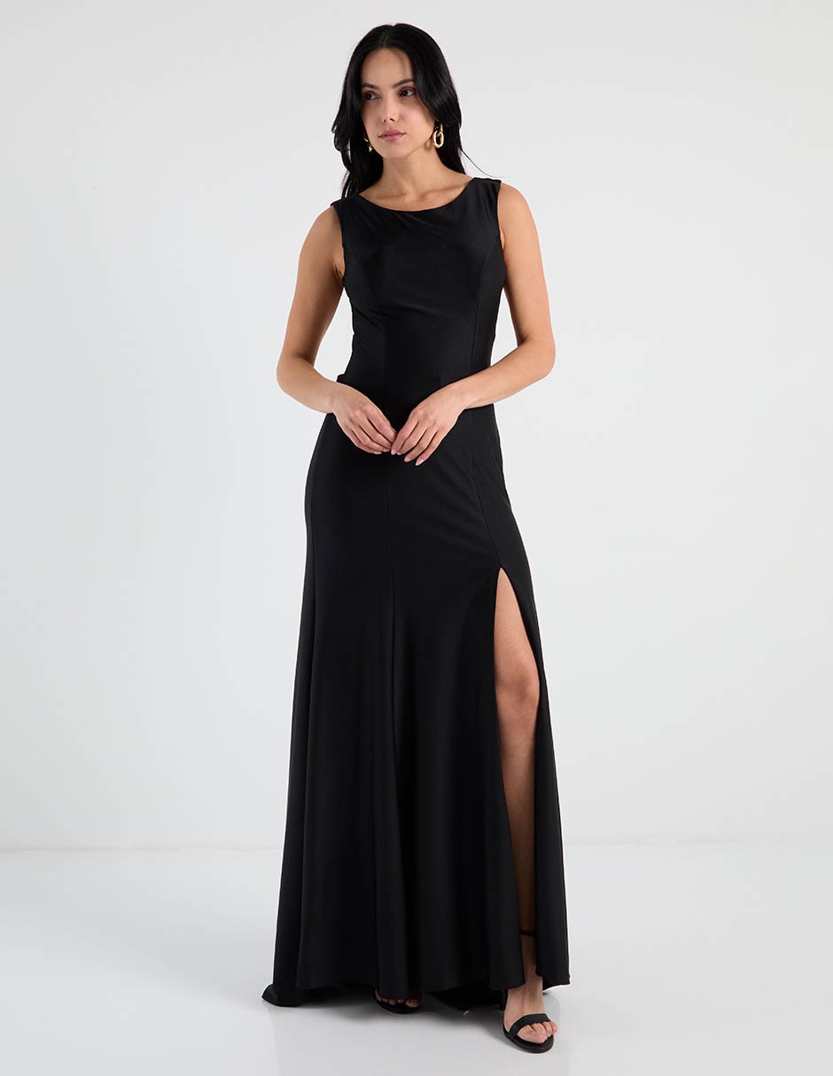 Vestido maxi de fiesta espalda cruzada 7