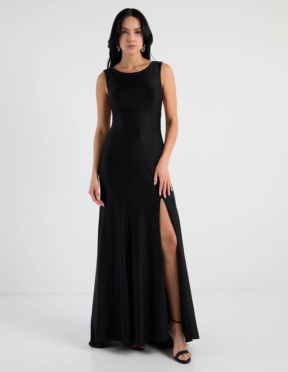 Vestido maxi de fiesta espalda cruzada 8