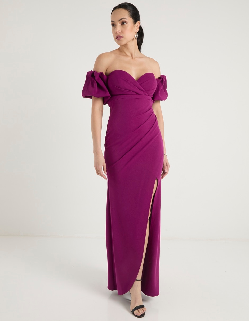 Vestido maxi de fiesta escote corazón 1