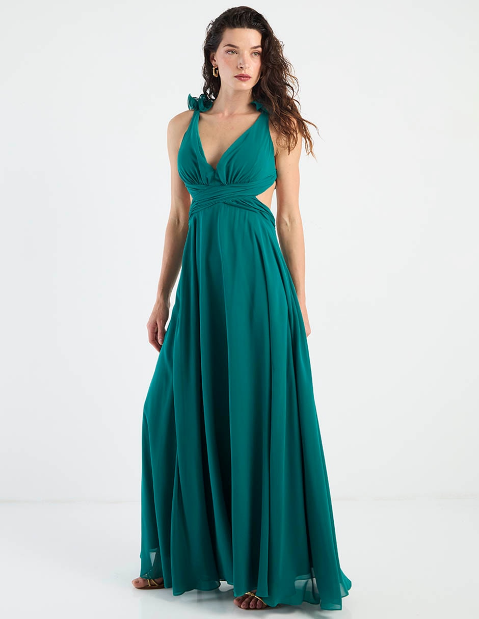 Vestido maxi de fiesta espalda cruzada 2