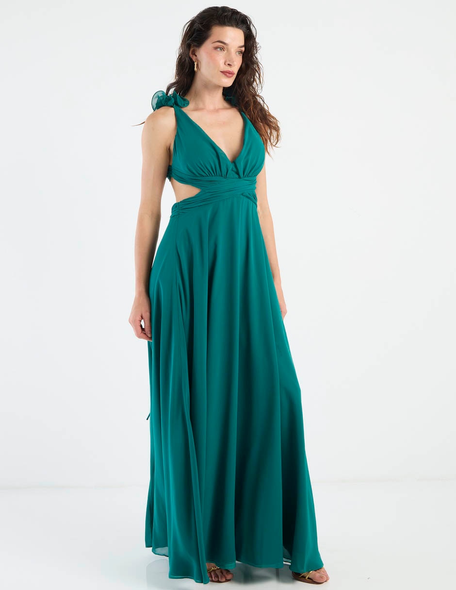 Vestido maxi de fiesta espalda cruzada 3