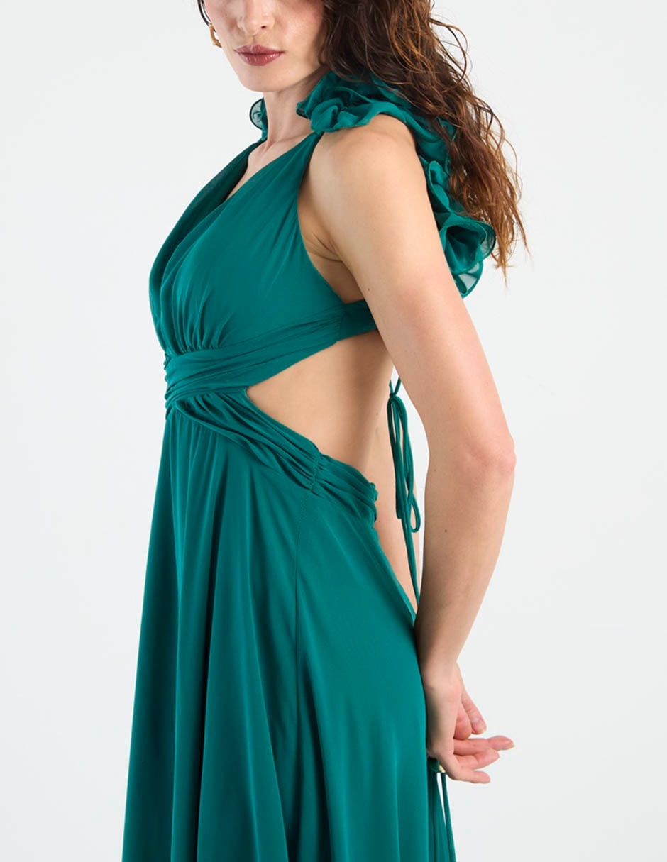 Vestido maxi de fiesta espalda cruzada 5