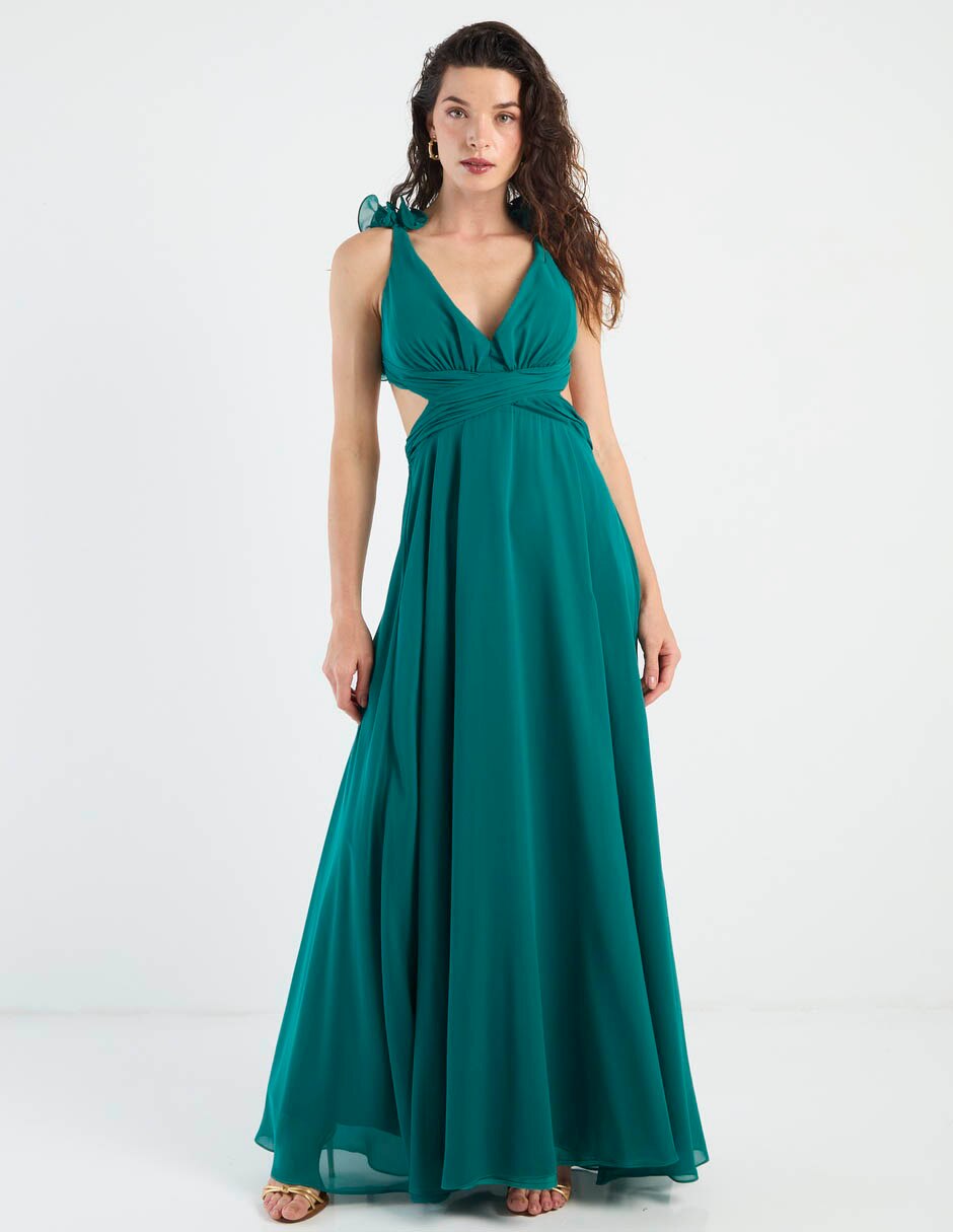 Vestido maxi de fiesta Rue de la Paix espalda cruzada