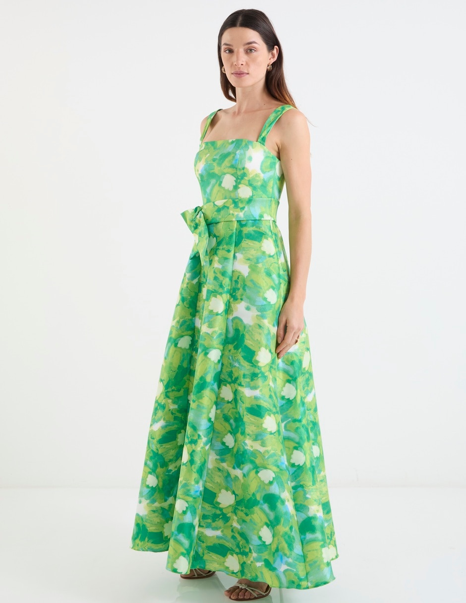 Vestido maxi de fiesta escote cuadrado 1