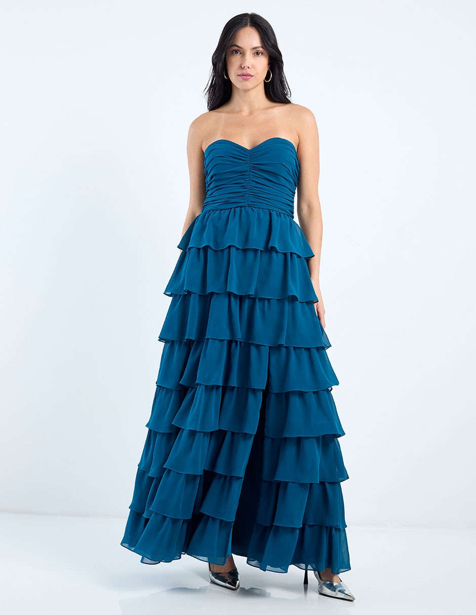 Vestido maxi de fiesta escote corazón 7