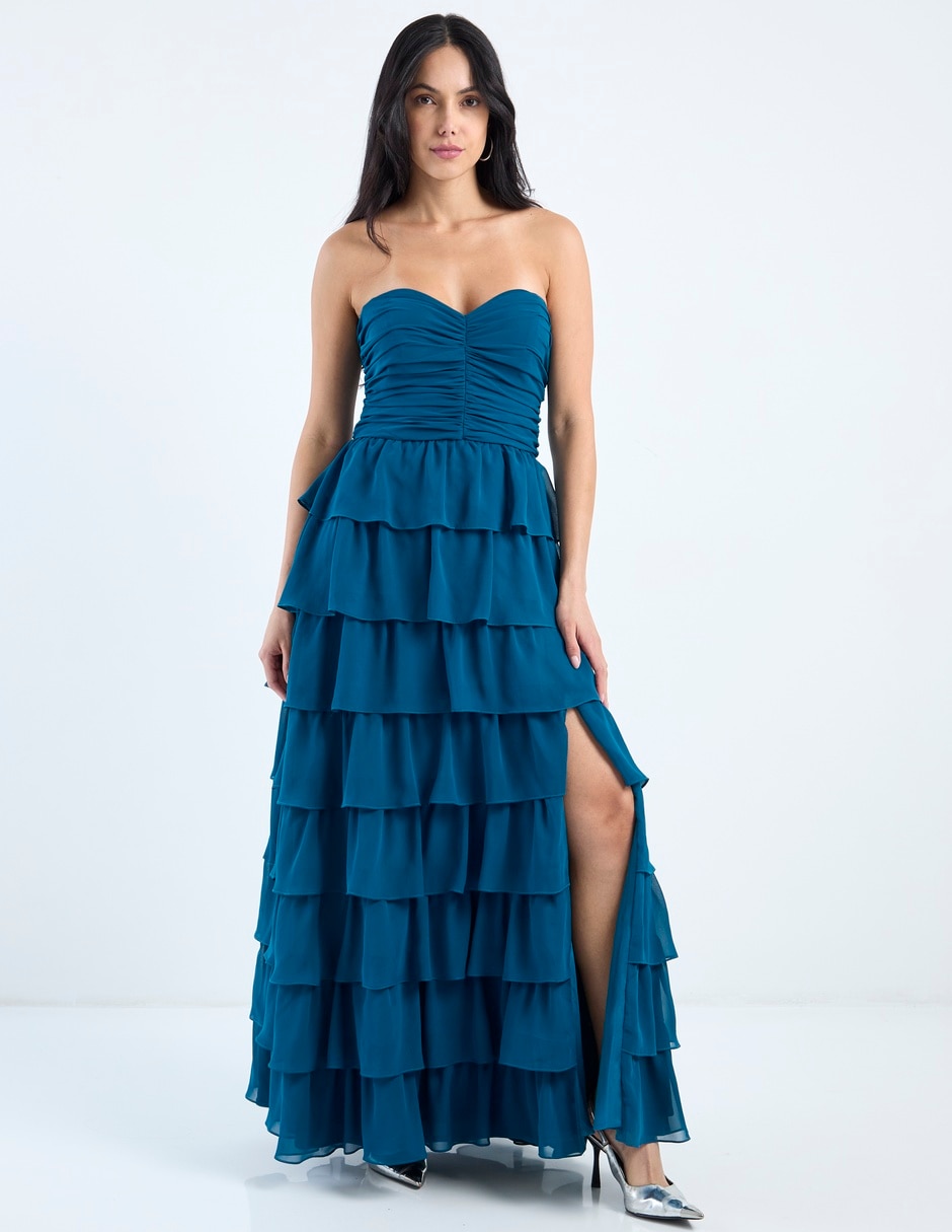 Vestido maxi de fiesta escote corazón 8