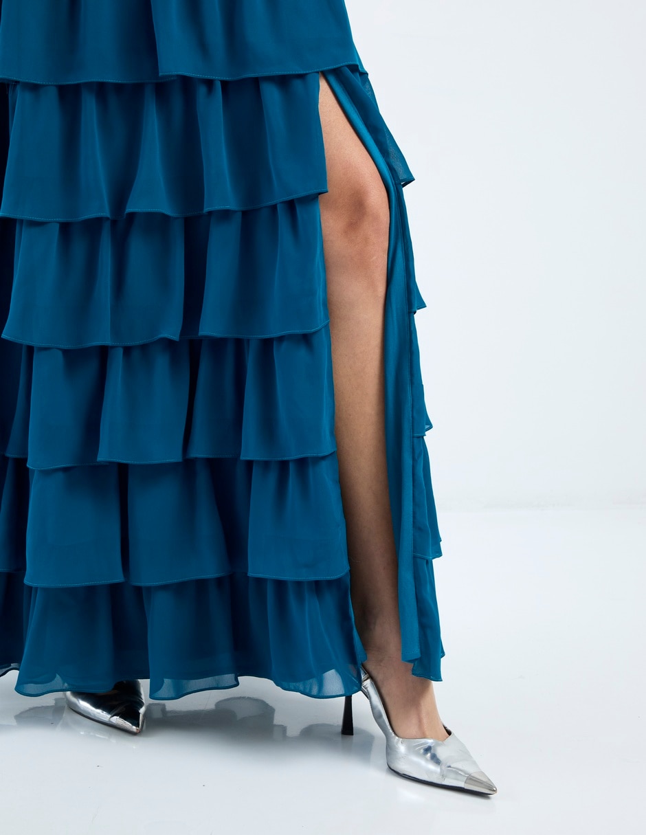 Vestido maxi de fiesta escote corazón 10