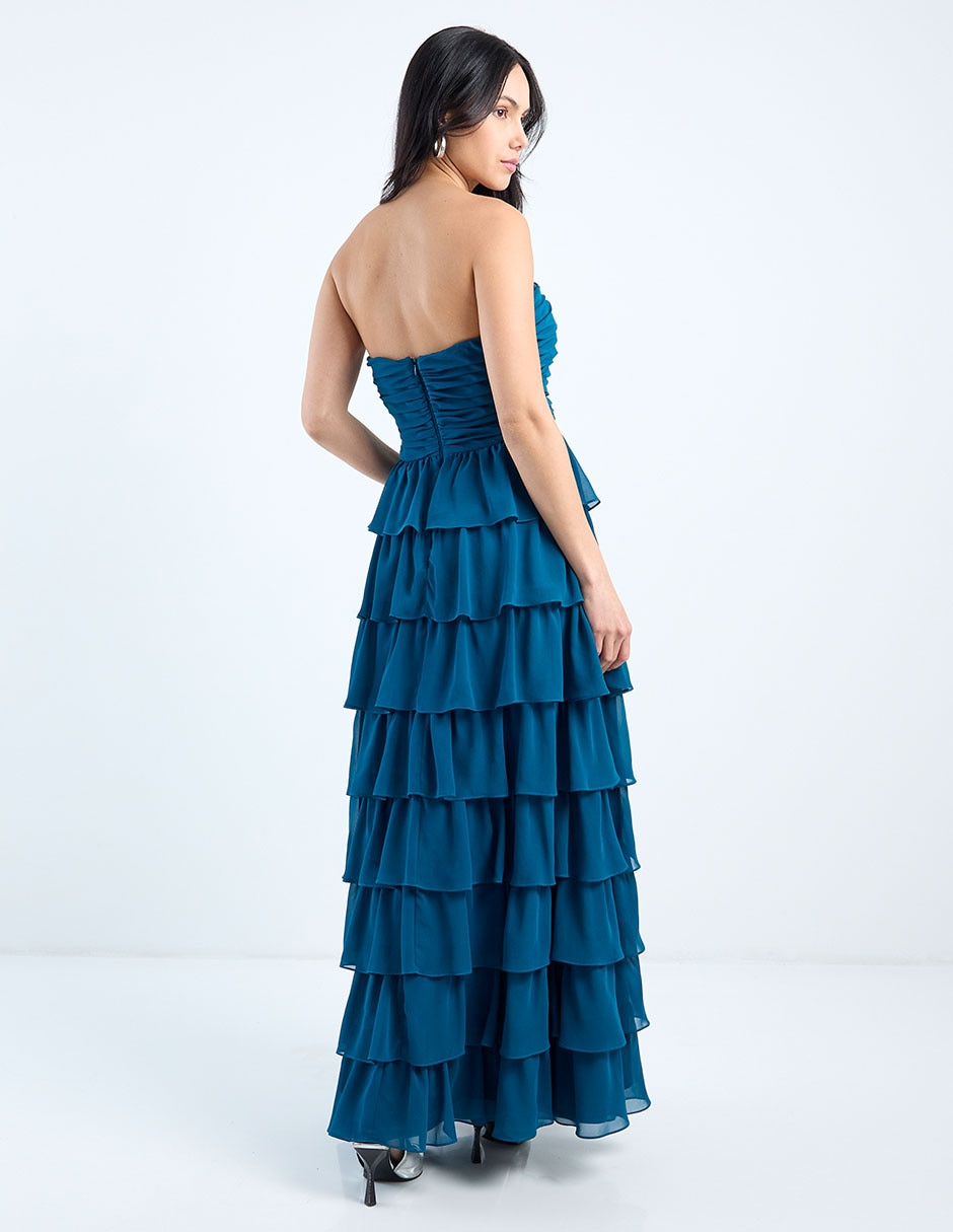 Vestido maxi de fiesta escote corazón 11