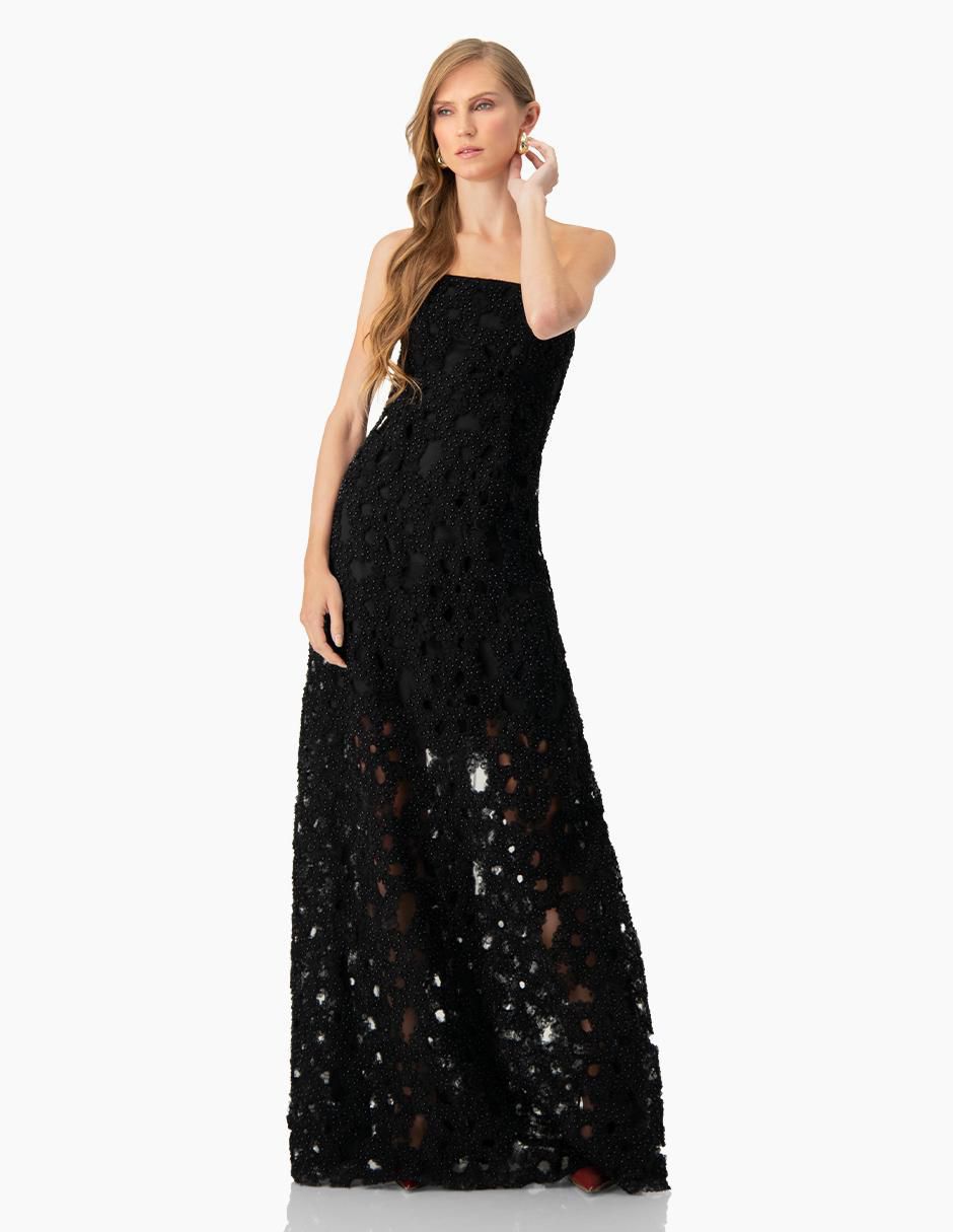 Vestido maxi de fiesta Ivonne Couture escote Corazón