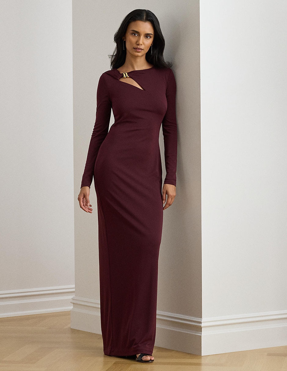 Vestido maxi de fiesta escote redondo 8