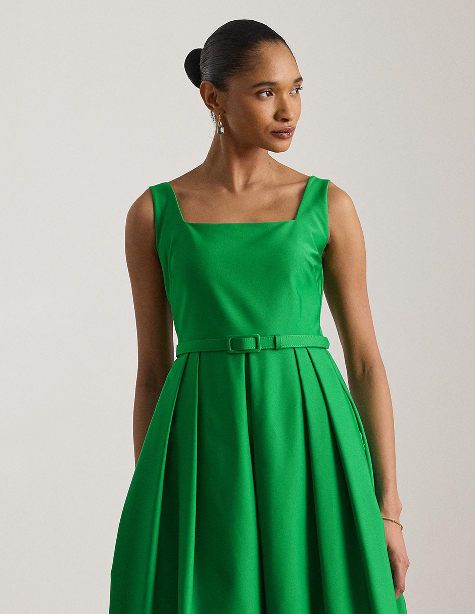 Vestido midi de fiesta escote medio
