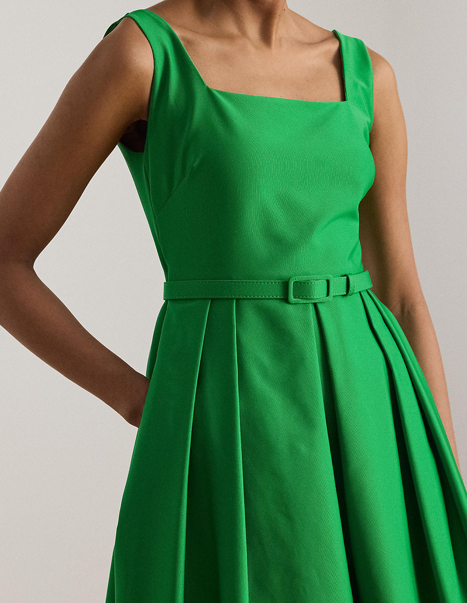 Vestido midi de fiesta escote medio