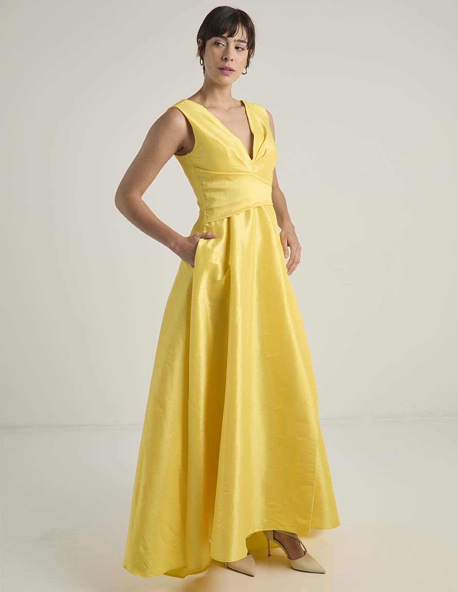 Vestido maxi de fiesta escote V 8