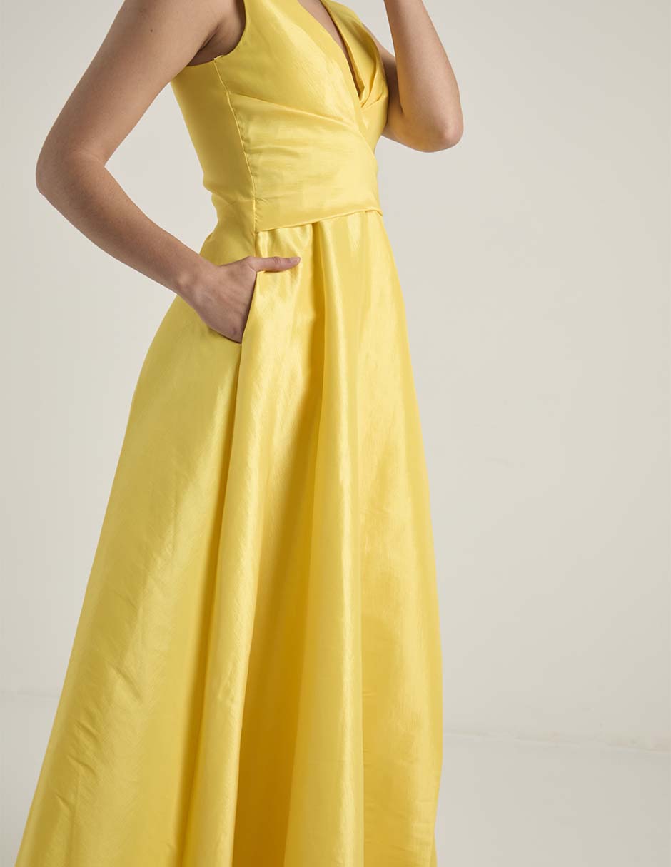 Vestido maxi de fiesta escote V 10