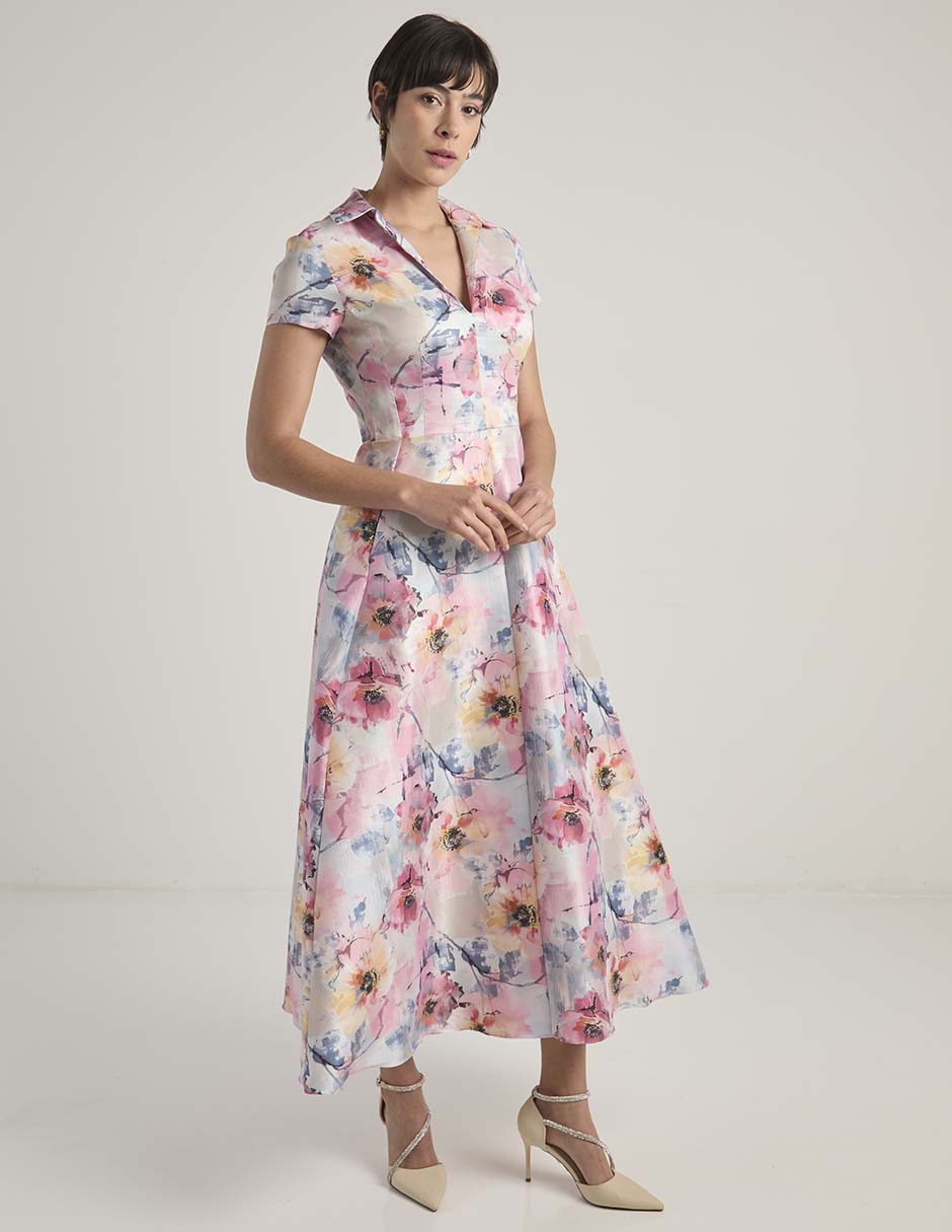 Vestido crop de fiesta escote V 1
