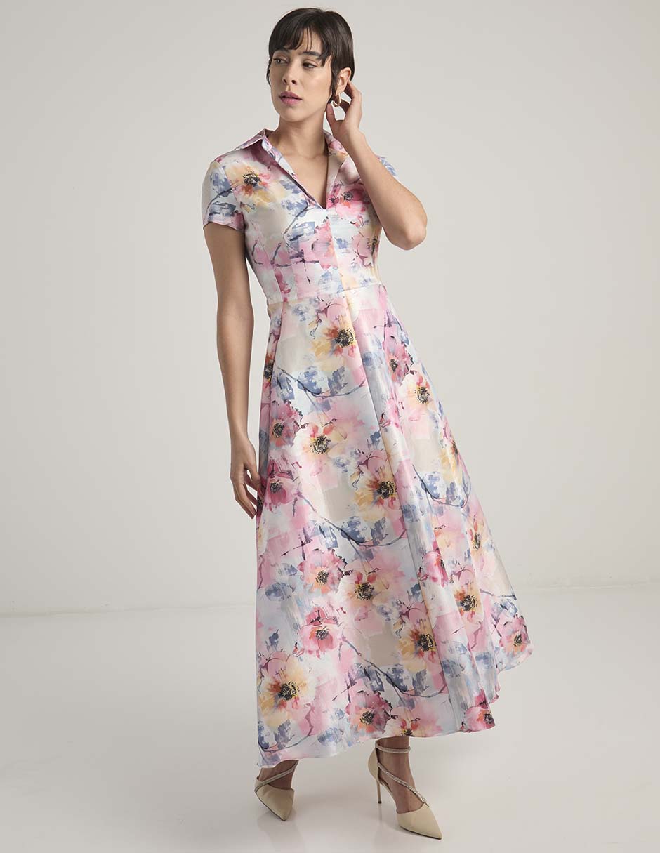 Vestido crop de fiesta escote V 7