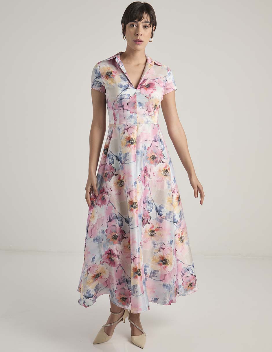 Vestido crop de fiesta escote V 8