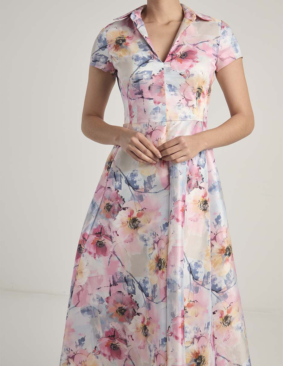 Vestido crop de fiesta escote V 10