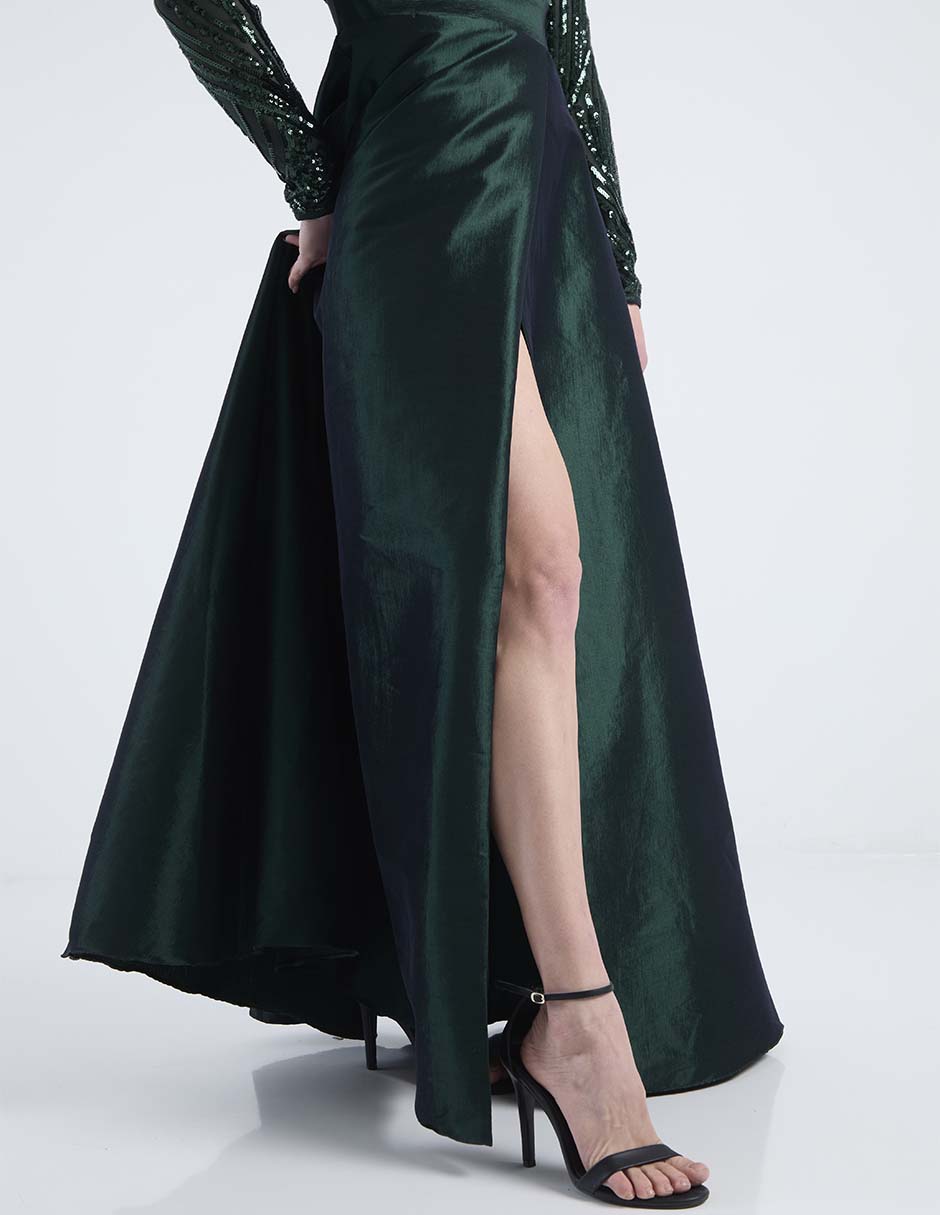 Vestido maxi de fiesta escote V 10