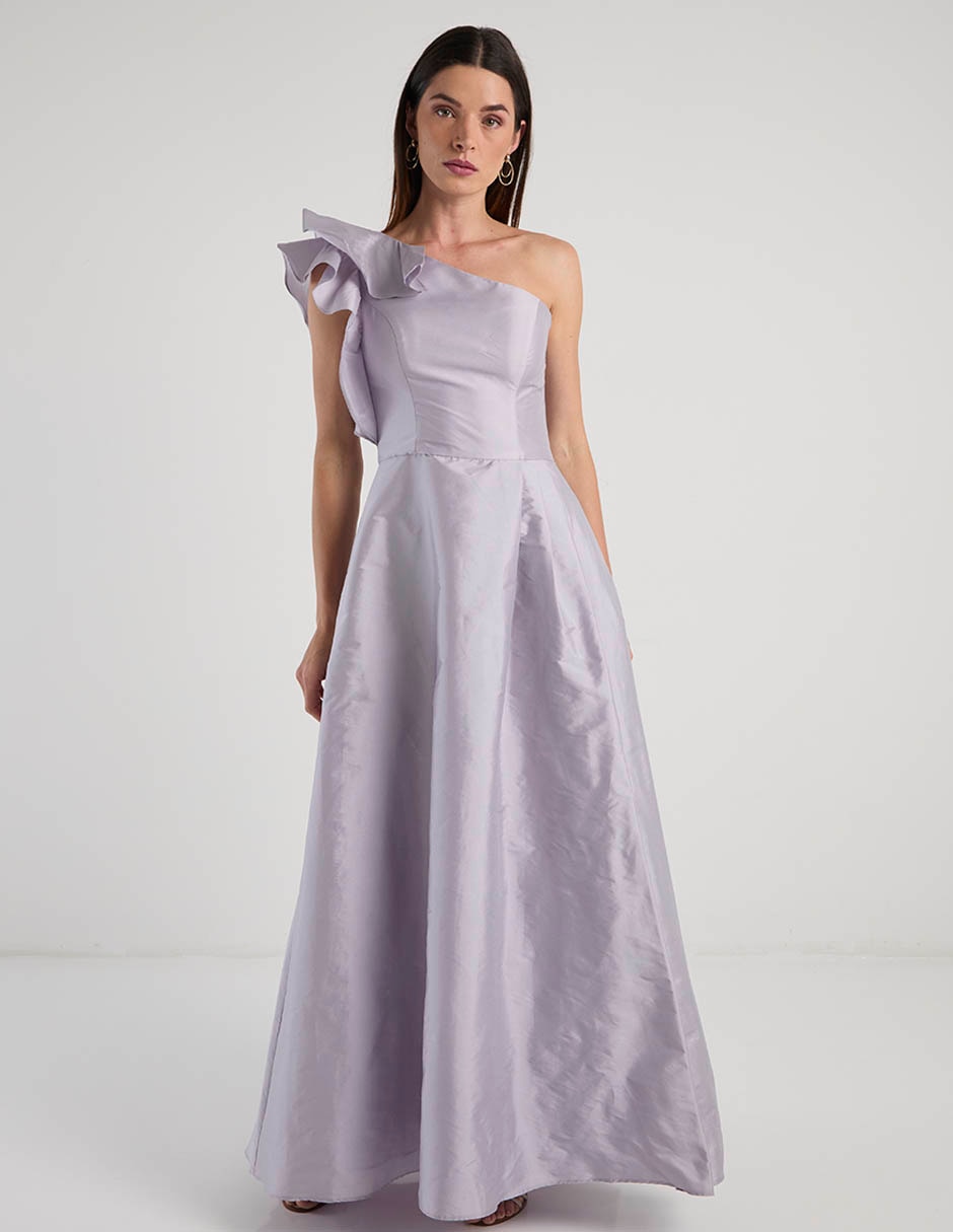 Vestido maxi de fiesta escote asimétrico 7