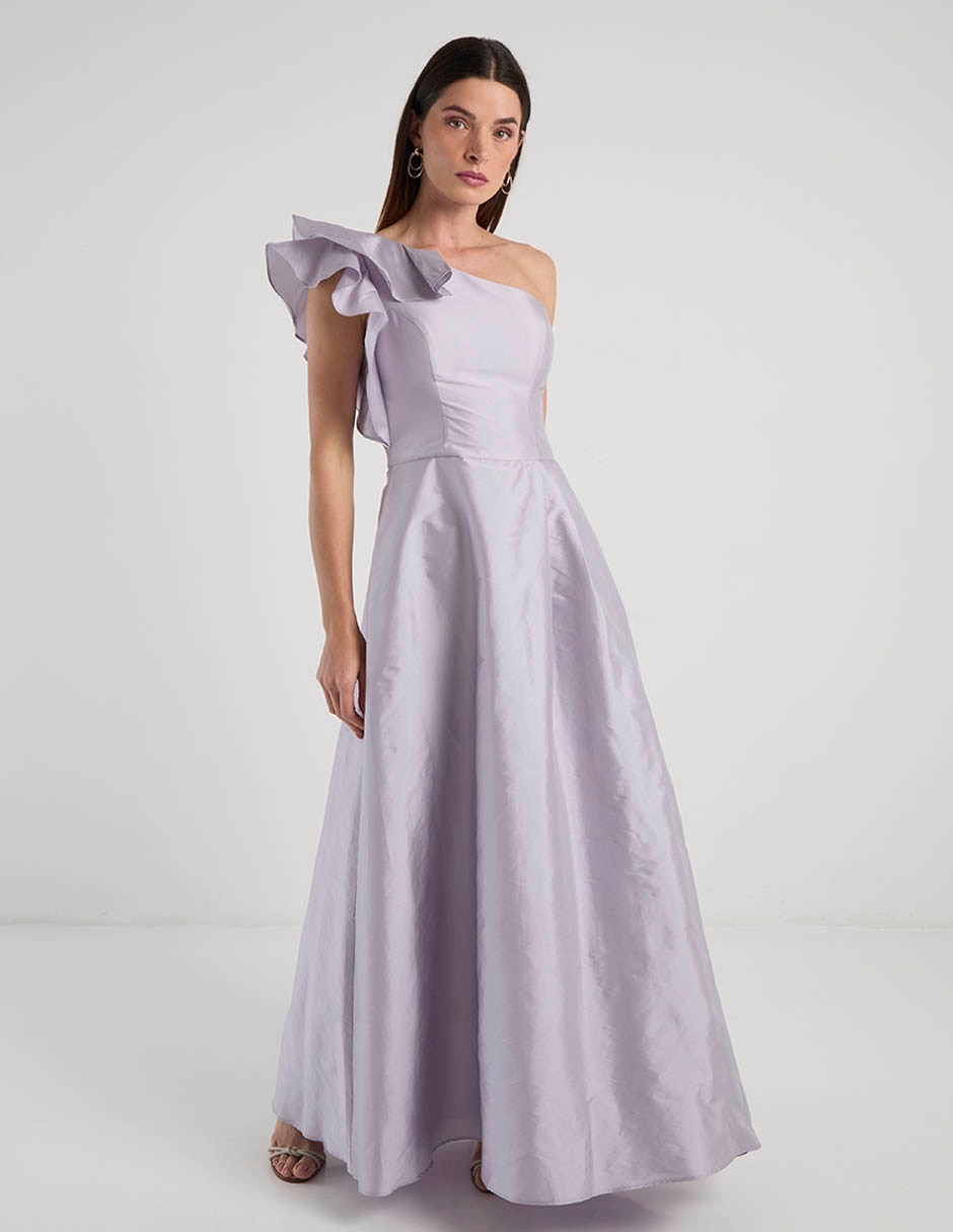 Vestido maxi de fiesta escote asimétrico 8