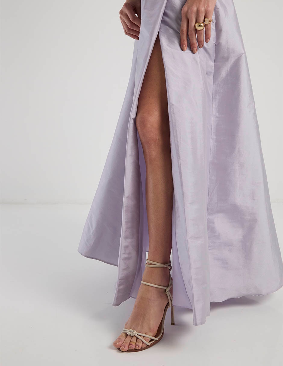 Vestido maxi de fiesta escote asimétrico 10