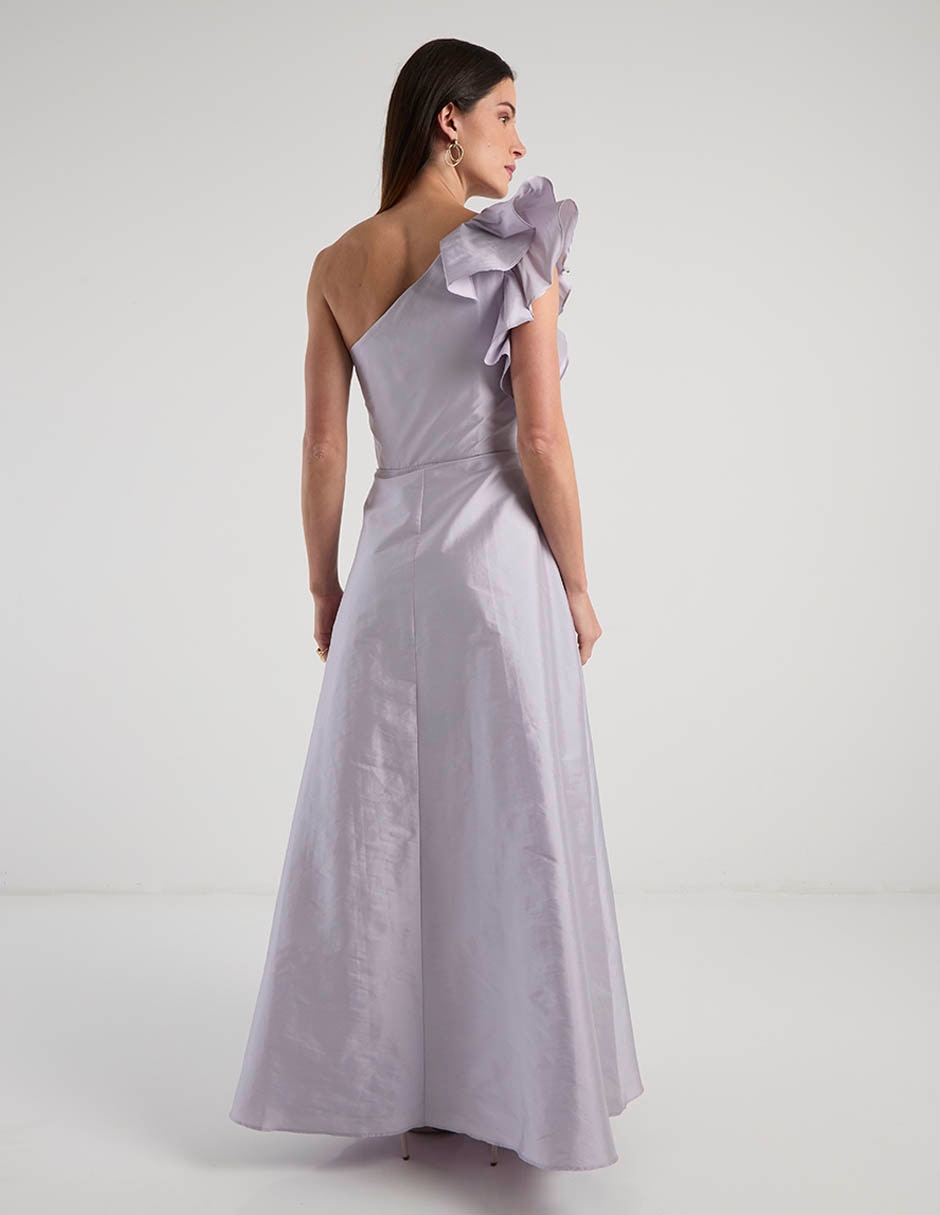 Vestido maxi de fiesta escote asimétrico 11
