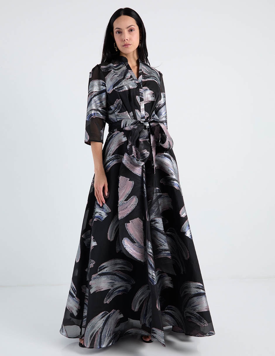 Vestido maxi fiesta escote V 1