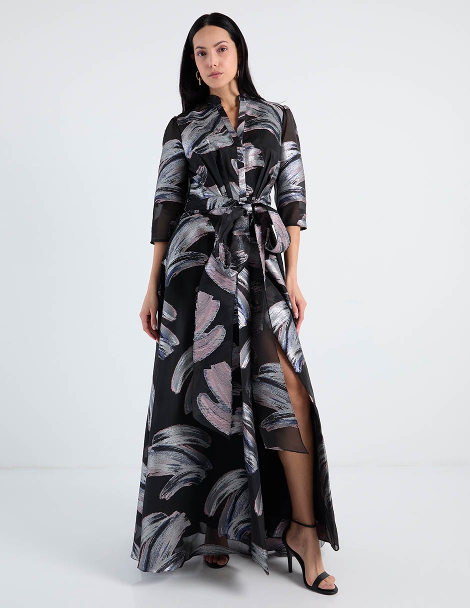 Vestido maxi fiesta escote V 7
