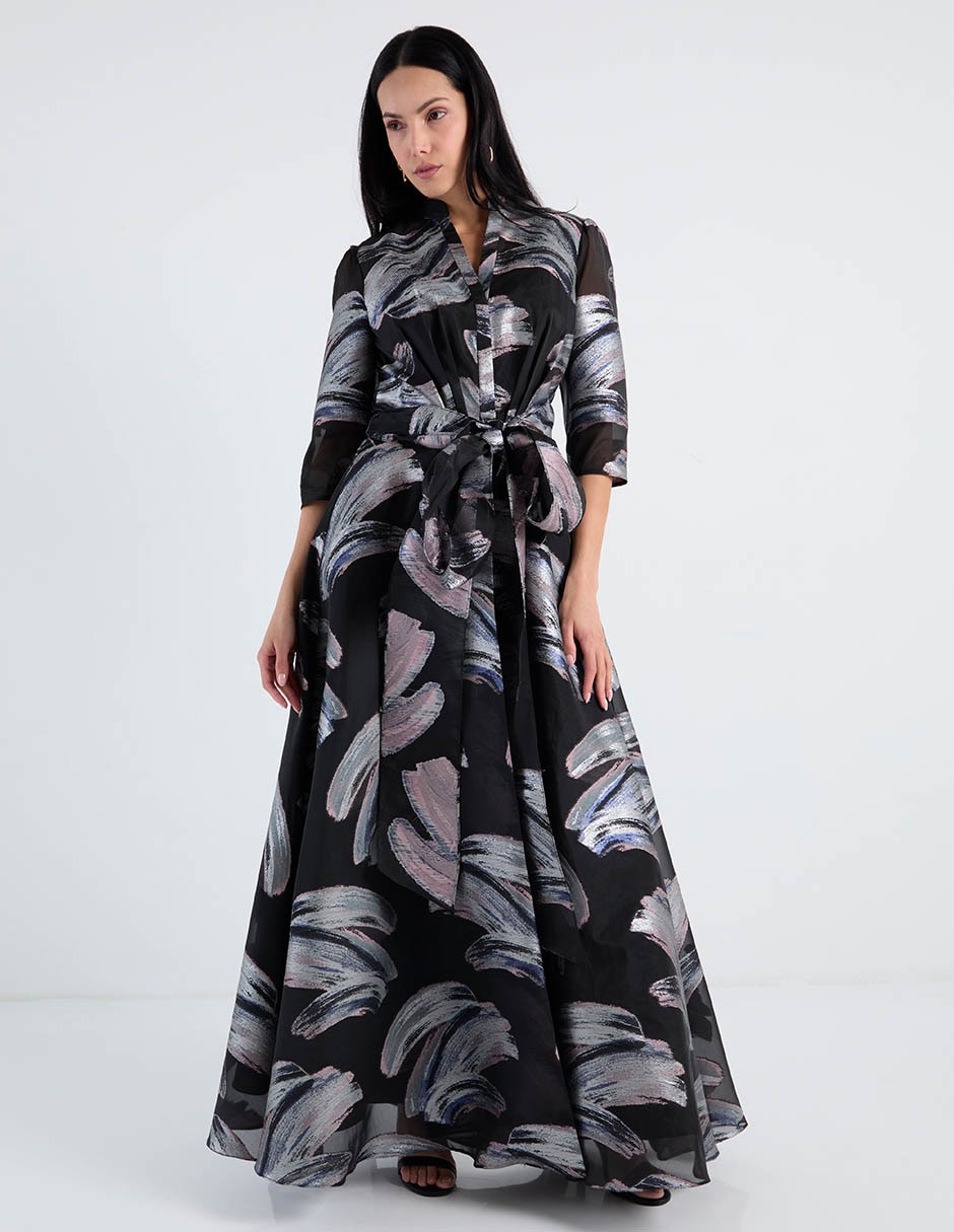 Vestido maxi fiesta escote V 8