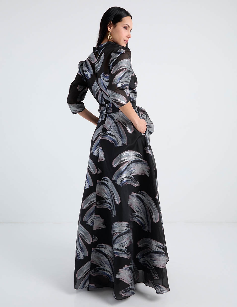 Vestido maxi fiesta escote V 11