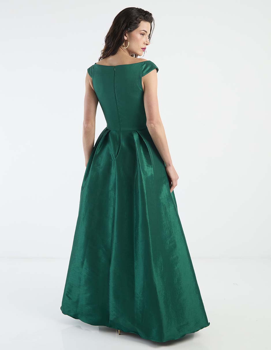 Vestido maxi de fiesta escote bardot 6