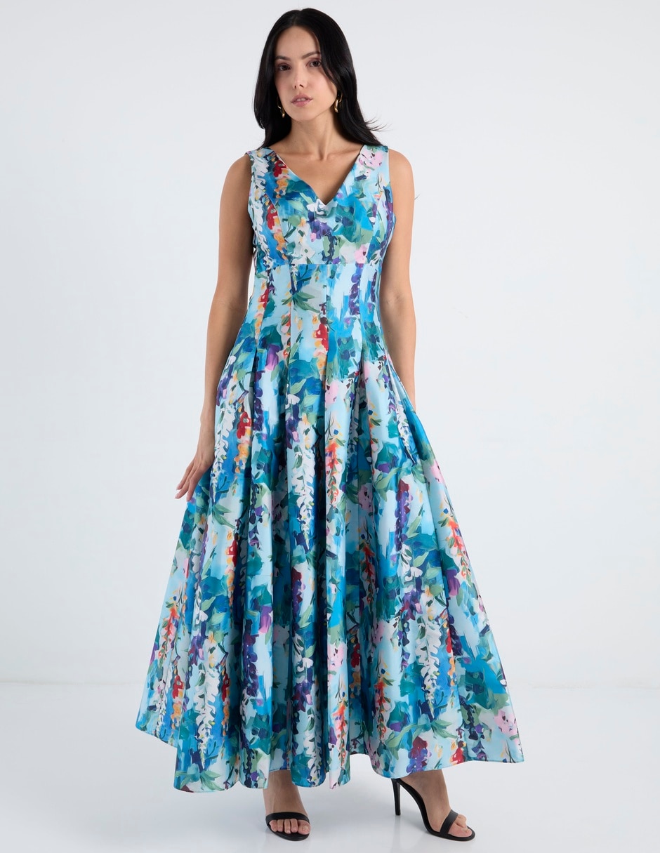 Vestido maxi de fiesta escote V 1