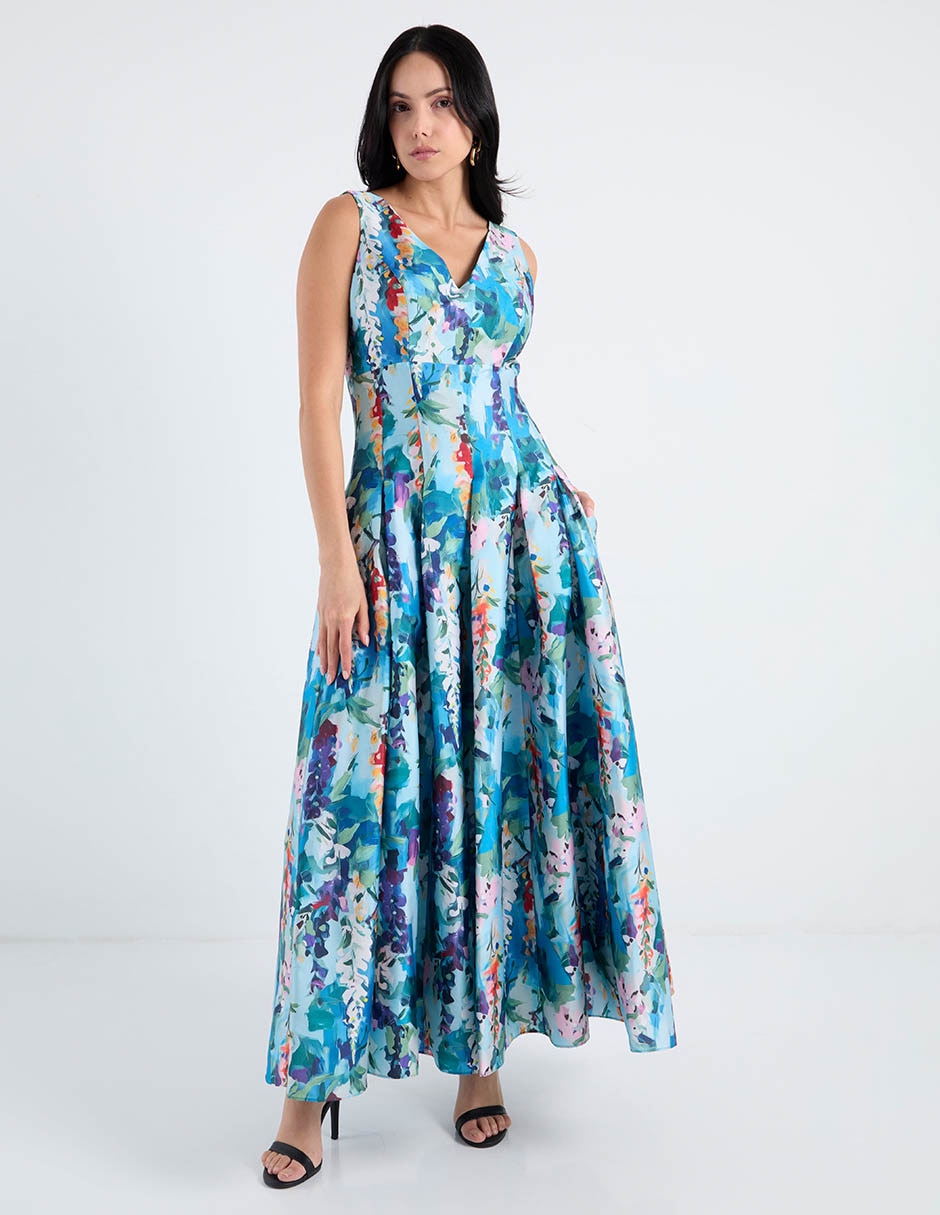 Vestido maxi de fiesta escote V 7