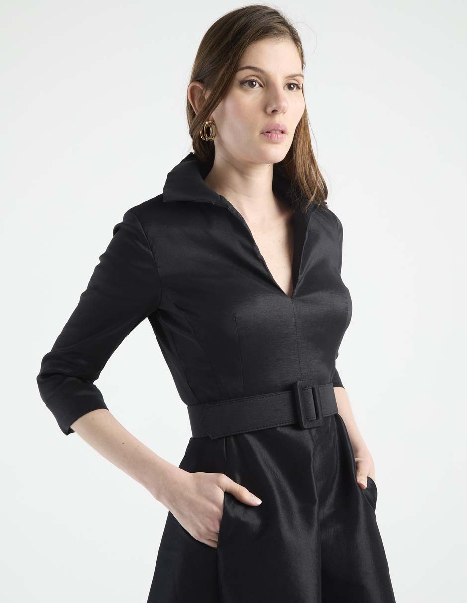 Vestido crop de fiesta escote V