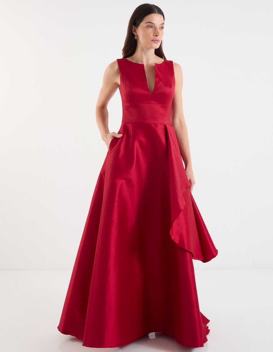 Vestido maxi de fiesta escote V 8