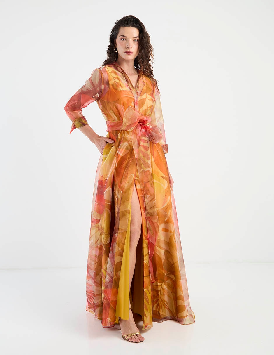 Vestido maxi de fiesta escote V 2