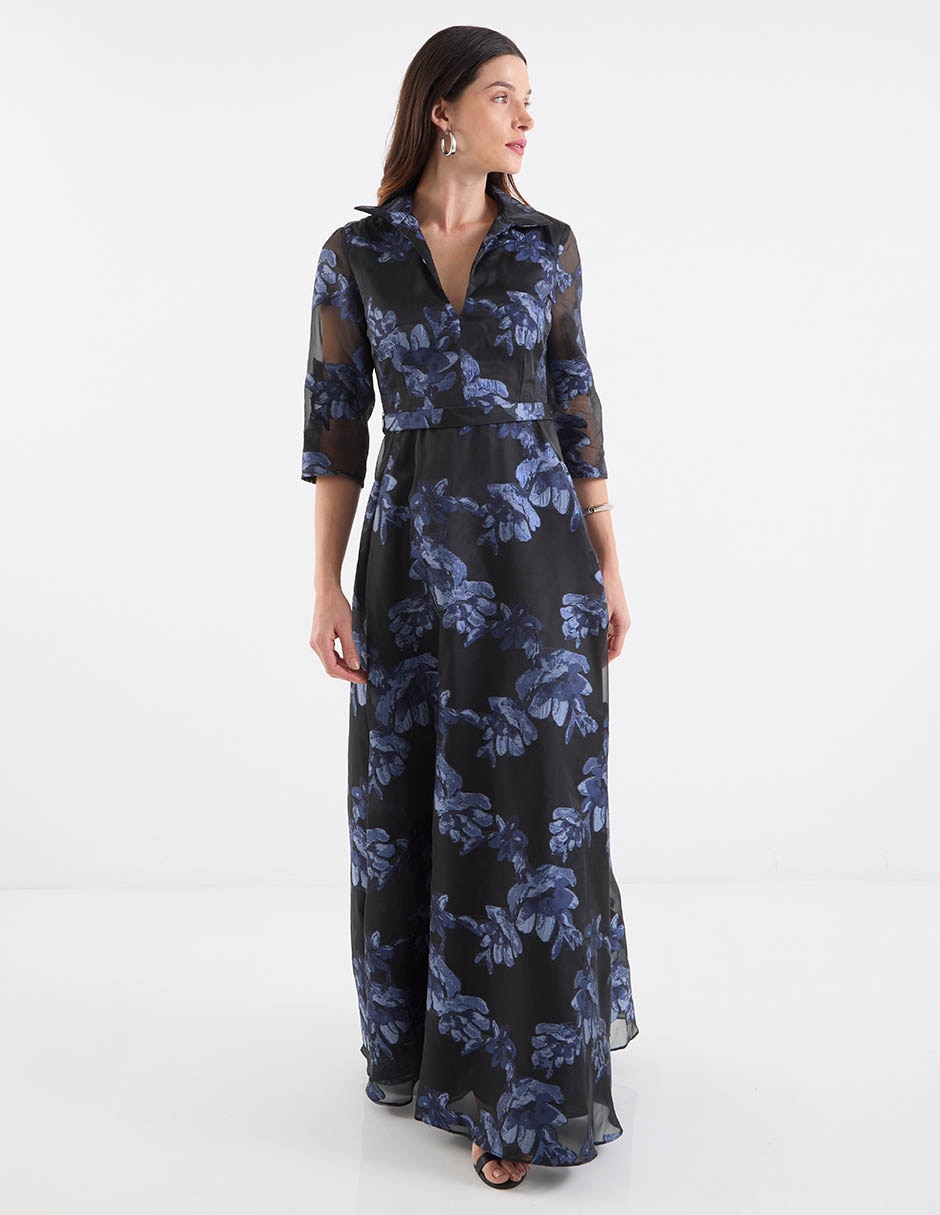 Vestido maxi de fiesta escote V 8