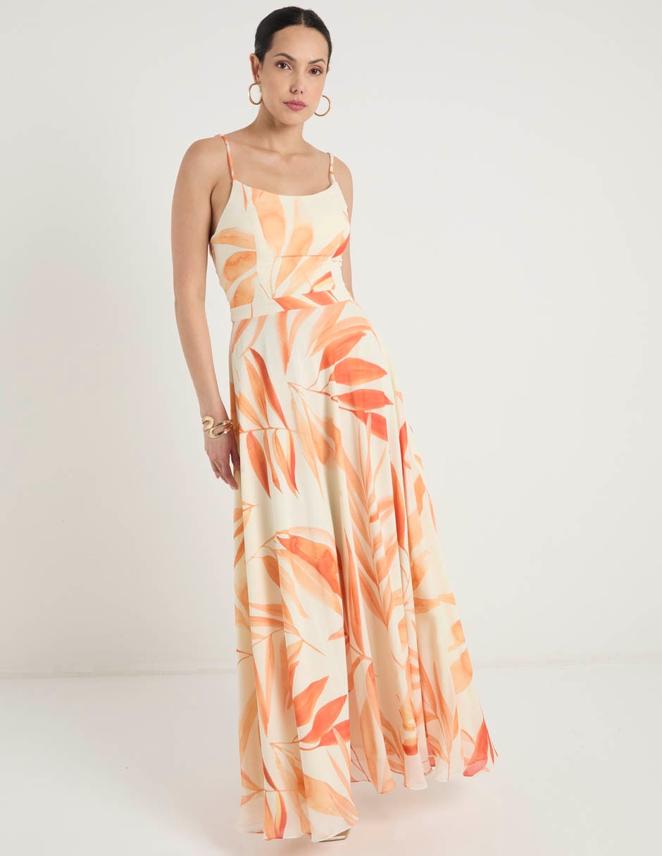 Vestido maxi de fiesta escote Medio