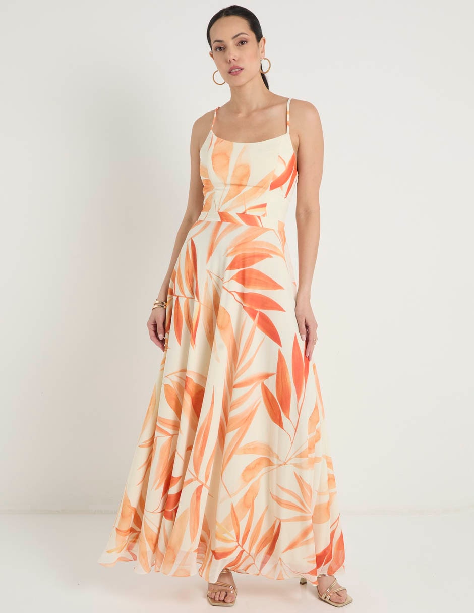 Vestido maxi de fiesta escote Medio